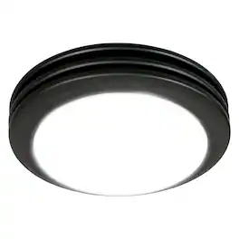 Akicon - Decorative Matte 80 CFM Ceiling Bathroom Exhaust Fan with LED Light - Black