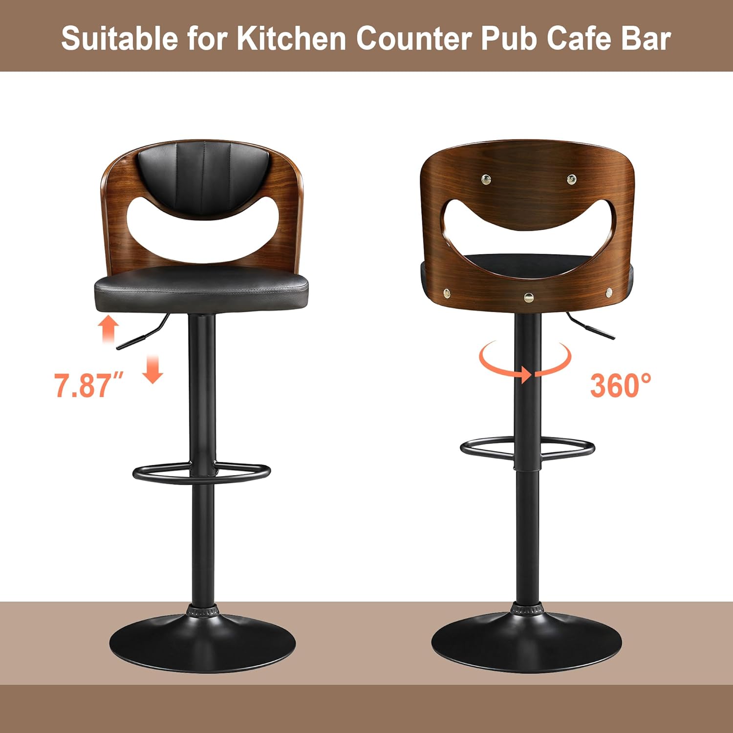 Suitable for Kitchen Counter Pub Cafe Bar

7.87"

360°