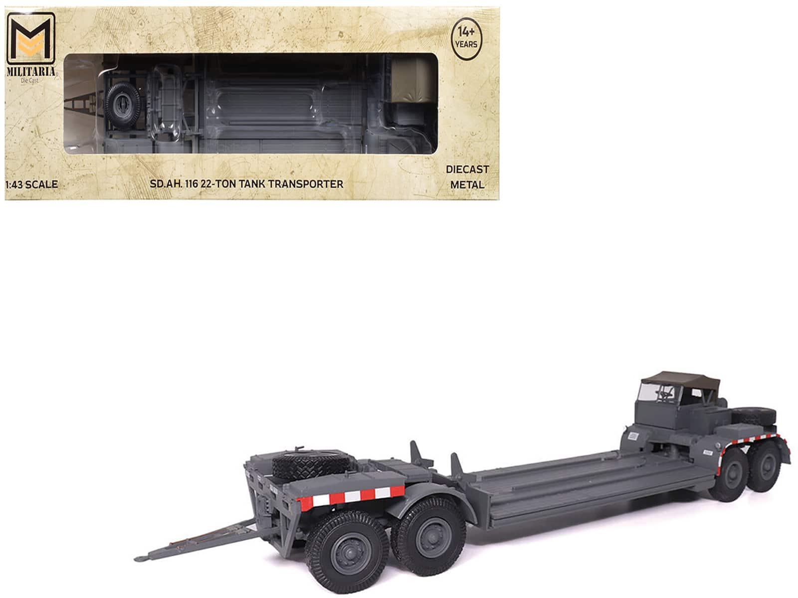 "SD.AH. 116 22-Ton Tank Transporter Gray ""German Army"" 1/43 Diecast Model by Militaria Die Cast" price history on PriceWatchPro