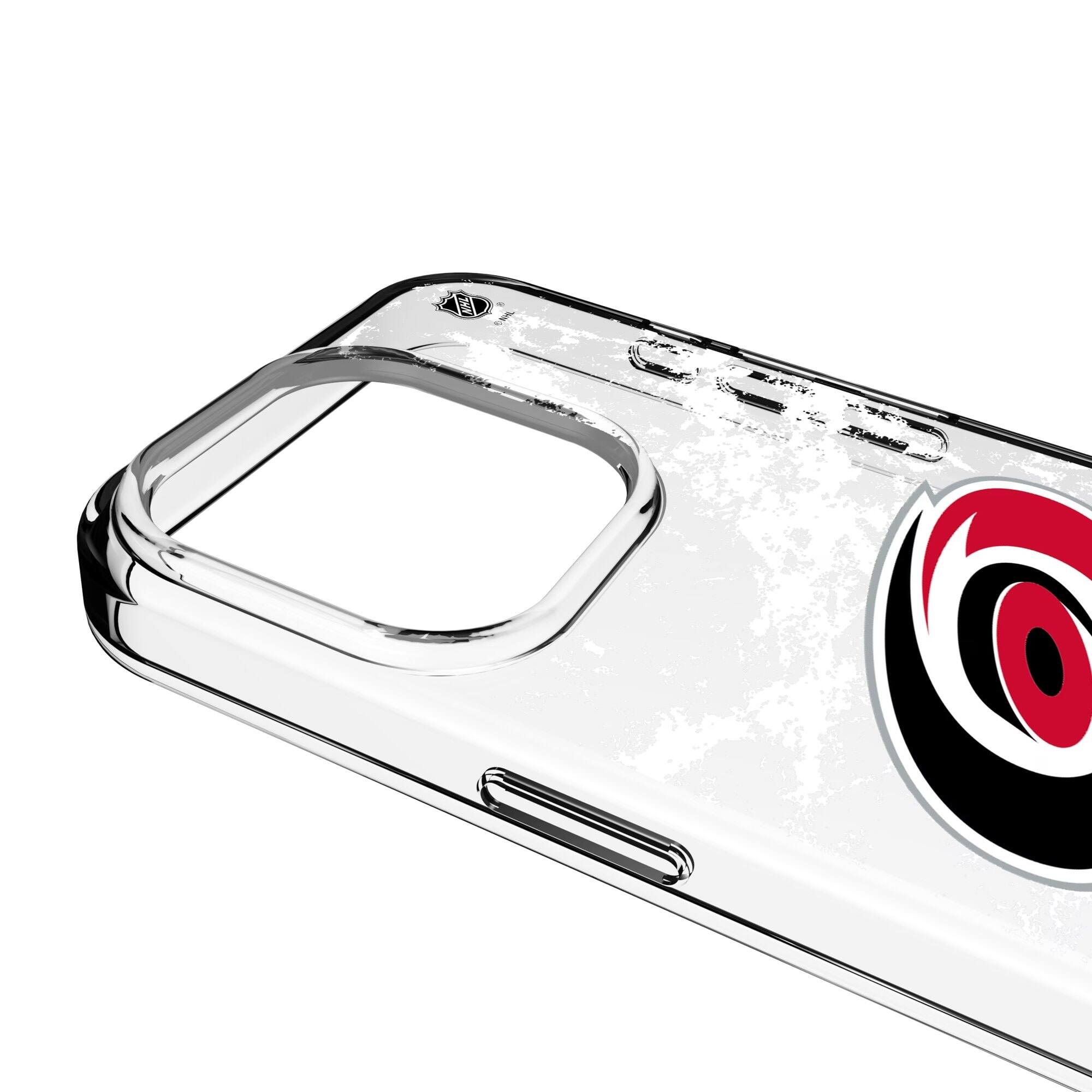 Alt View 2. Keyscaper - Carolina Hurricanes iPhone Stripe Clear Ice Case - 16e - Multicolor.