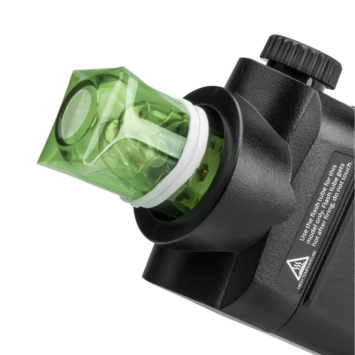 Use the flash tube for this gets touch. Flash only. Do not use tube after firing. The model hot HIGH TEMPERATURE