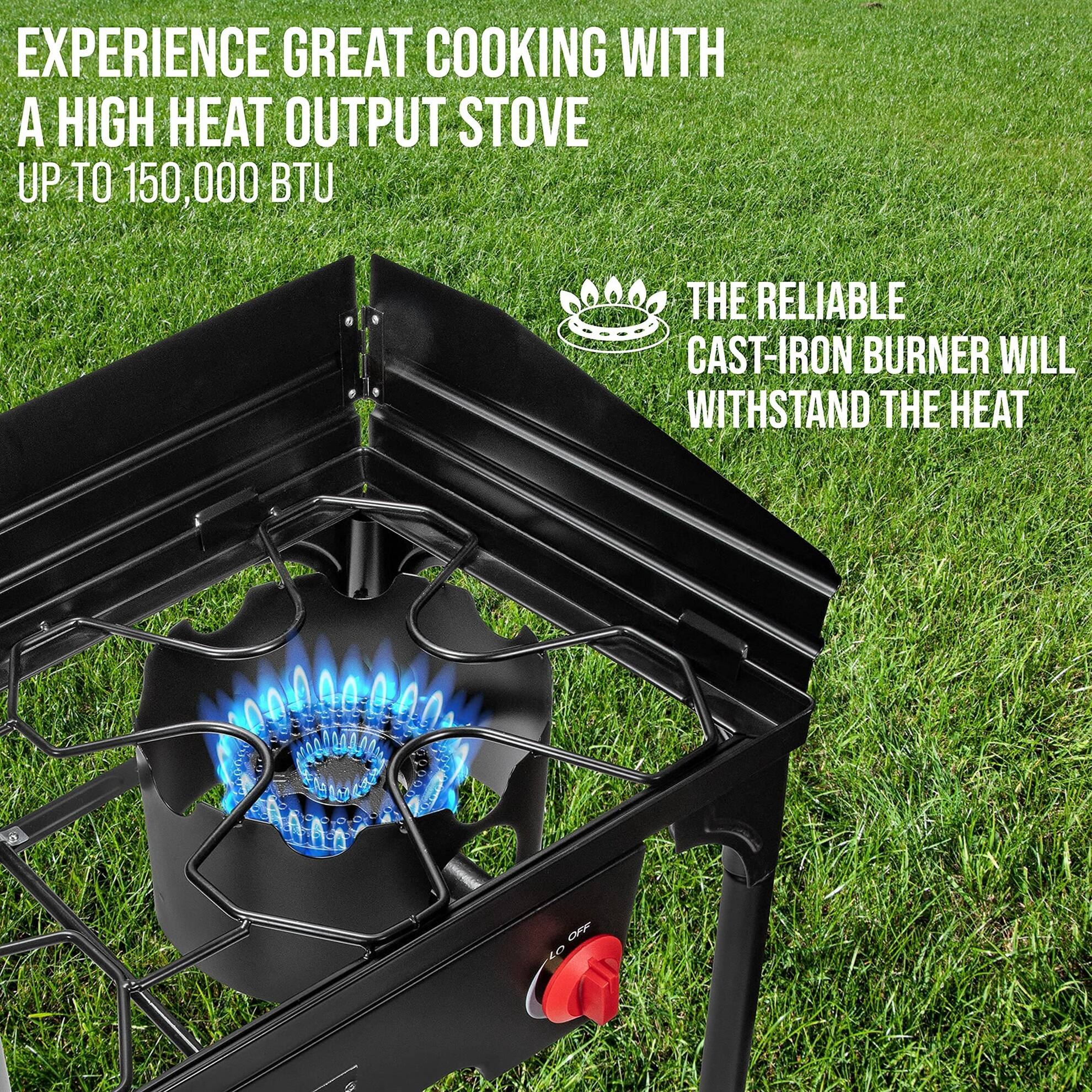 EXPERIENCE GREAT COOKING WITH A HIGH HEAT OUTPUT STOVE UP TO 150,000 BTU
THE RELIABLE CAST-IRON BURNER WILL WITHSTAND THE HEAT
