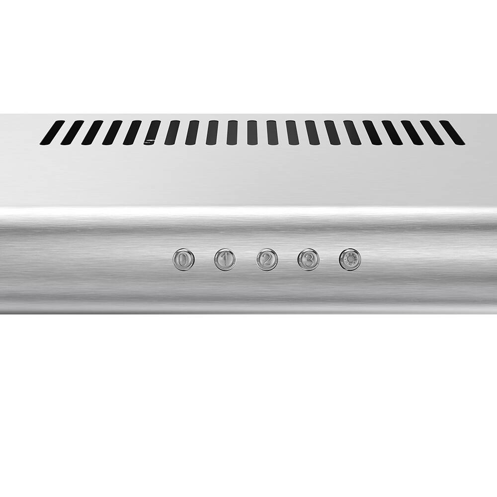 Alt View 7. Streamline - 36 in. Tigli Ductless Undermount 80 CFM Range Hood, Mesh Filters, Push Button Control, LED Light - Brushed Stainless Steel.