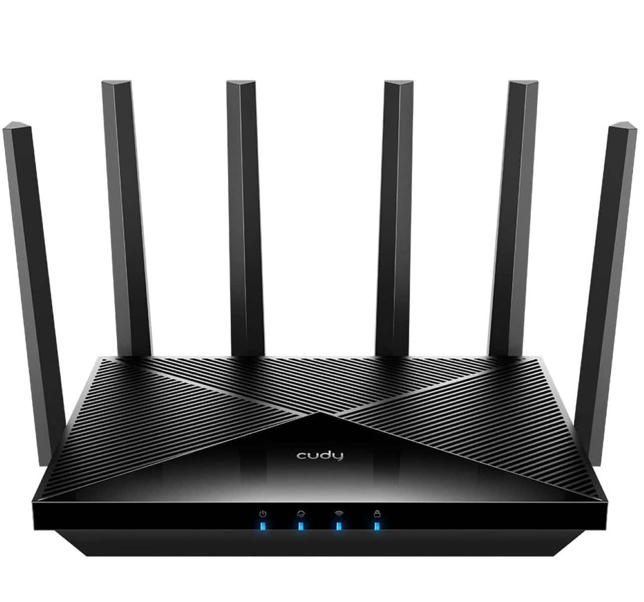 Front. Cudy - BE6500 WiFi 7 Router Dual Band Gaming Router, 2.5G WAN Port, 6500Mbps, VPN, APP Supported - Black - Black.
