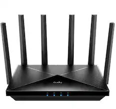 Front. Cudy - BE6500 WiFi 7 Router Dual Band Gaming Router, 2.5G WAN Port, 6500Mbps, VPN, APP Supported - Black - Black.