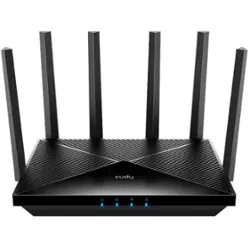 Cudy BE6500 WiFi 7 Router Dual Band Gaming Router, 2.5G WAN Port, 6500Mbps, VPN, Cudy APP, Black - Black - Front_Zoom