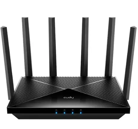 Front. Cudy - Cudy BE6500 WiFi 7 Router Dual Band Gaming Router, 2.5G WAN Port, 6500Mbps, VPN, Cudy APP, Black - Black.