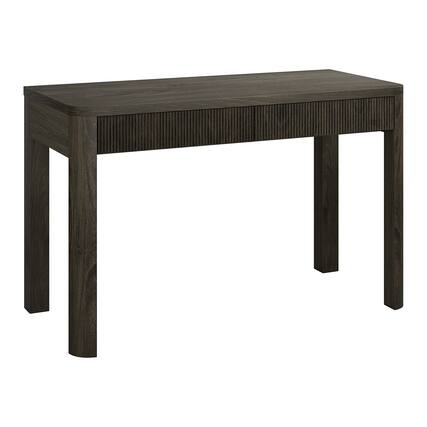 Front. Hudson&Canal - Mendoza 48" Wide Rectangular Fluted Desk - Alder Brown.