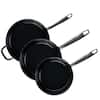 Front. Alva - Alva Maestro Nonstick Stainless Steel Frying Pan 3-Piece Set - Easy to Clean, Oven Safe and Toxin-Free Cookware - Black.