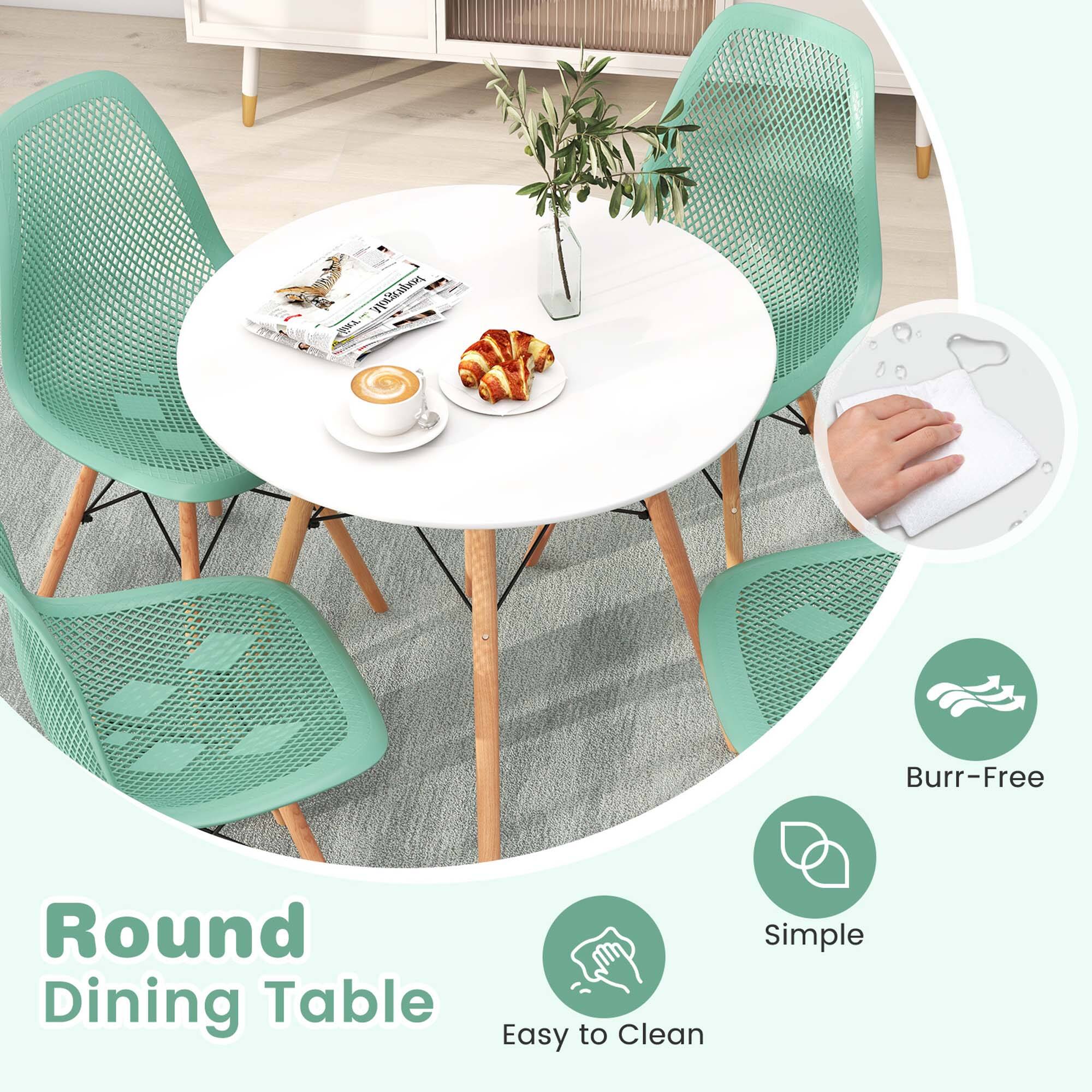 Saruil Round Dining Table is Burr-Free, Simple and Easy to Clean.