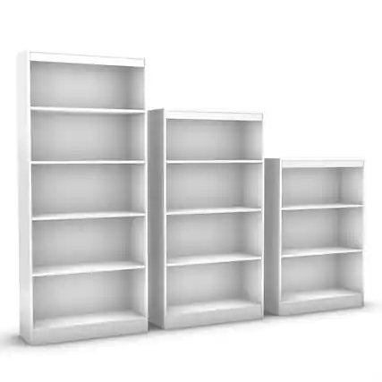 Front. Hivvago - White 4-Shelf Bookcase with 2 Adjustable Shelves - White.