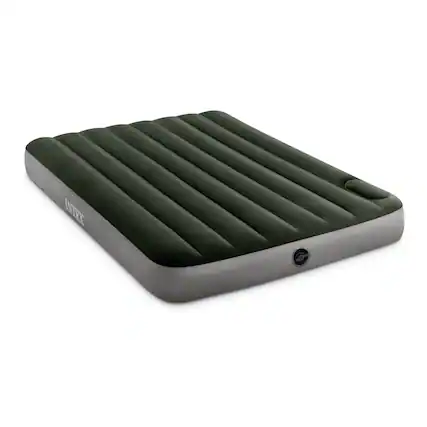 Front. Intex - Intex Dura-Beam Standard Series Downy Airbed with Built-In Foot Pump, Full Size - Green.
