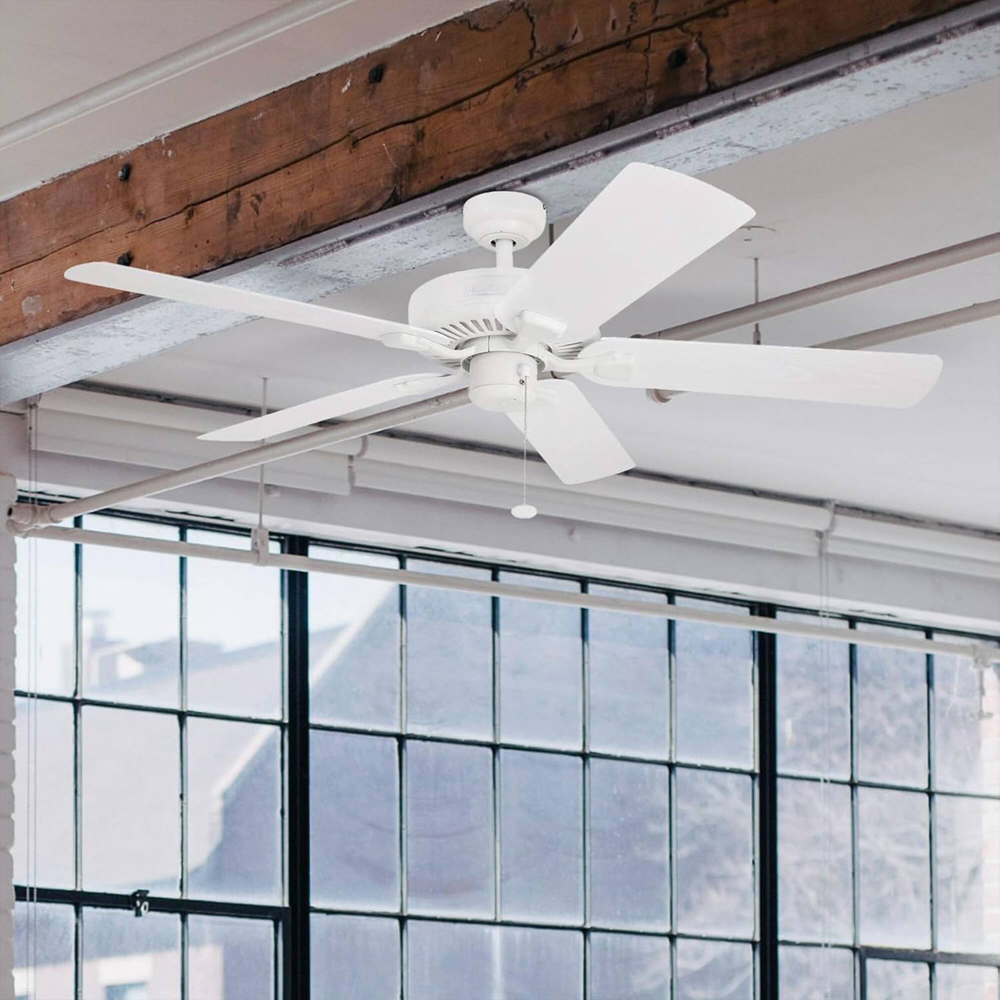 Alt View 4. Honeywell - Honeywell Belmar 52-Inch Outdoor Ceiling Fan, Pull Chain, Tri-Mount, White - White.