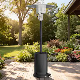 HUGROVE - 50,000 BTU Patio Heater, Outdoor Patio Heater with Wheels, Round Table Design, Triple Protection System, for Outdoor Use - Black