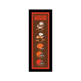 Sporticulture - Cleveland Browns 8" x 26" Established Date and Heritage Framed Wall Art - Multicolor