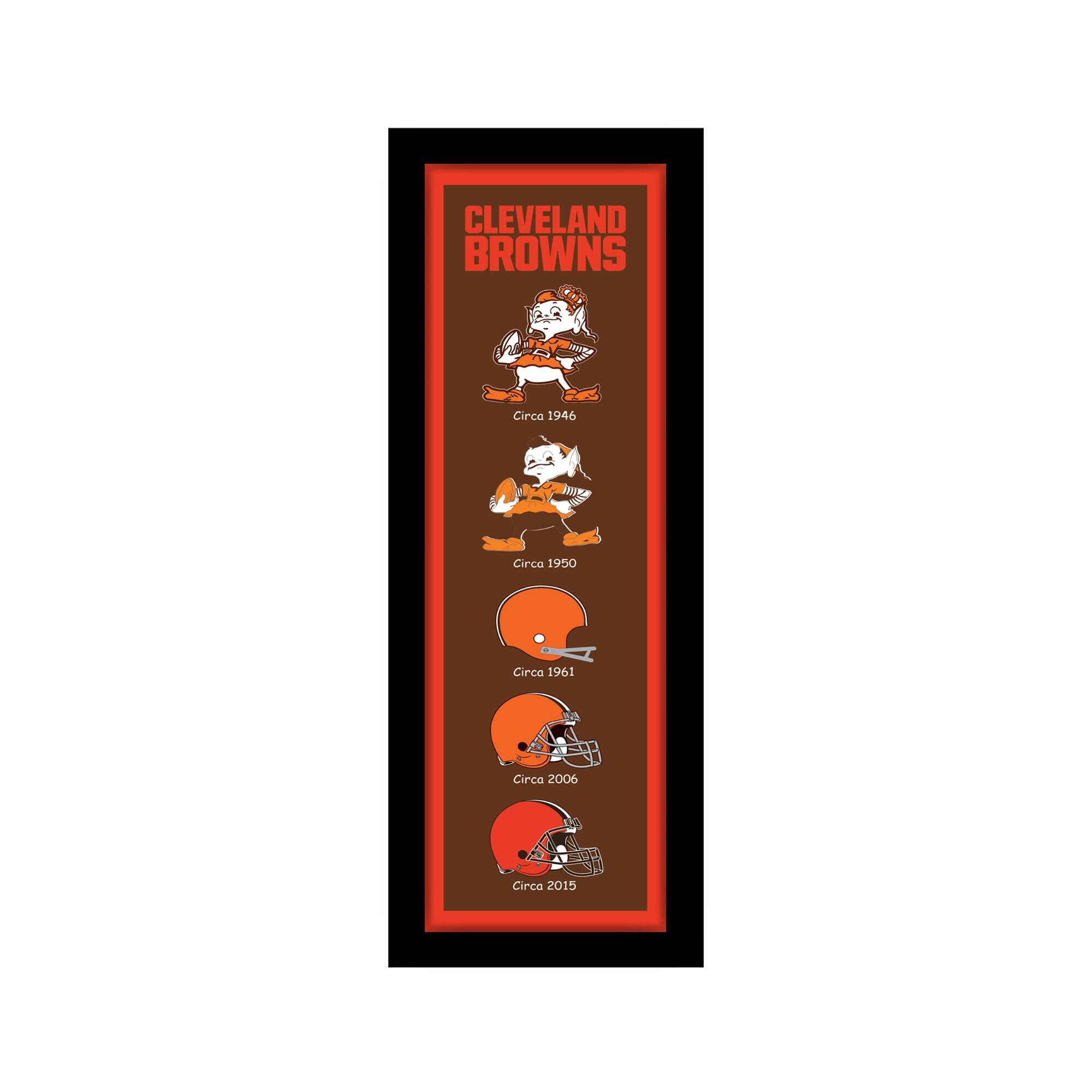 Cleveland Browns 8" x 26" Established Date and Heritage Framed Wall Art