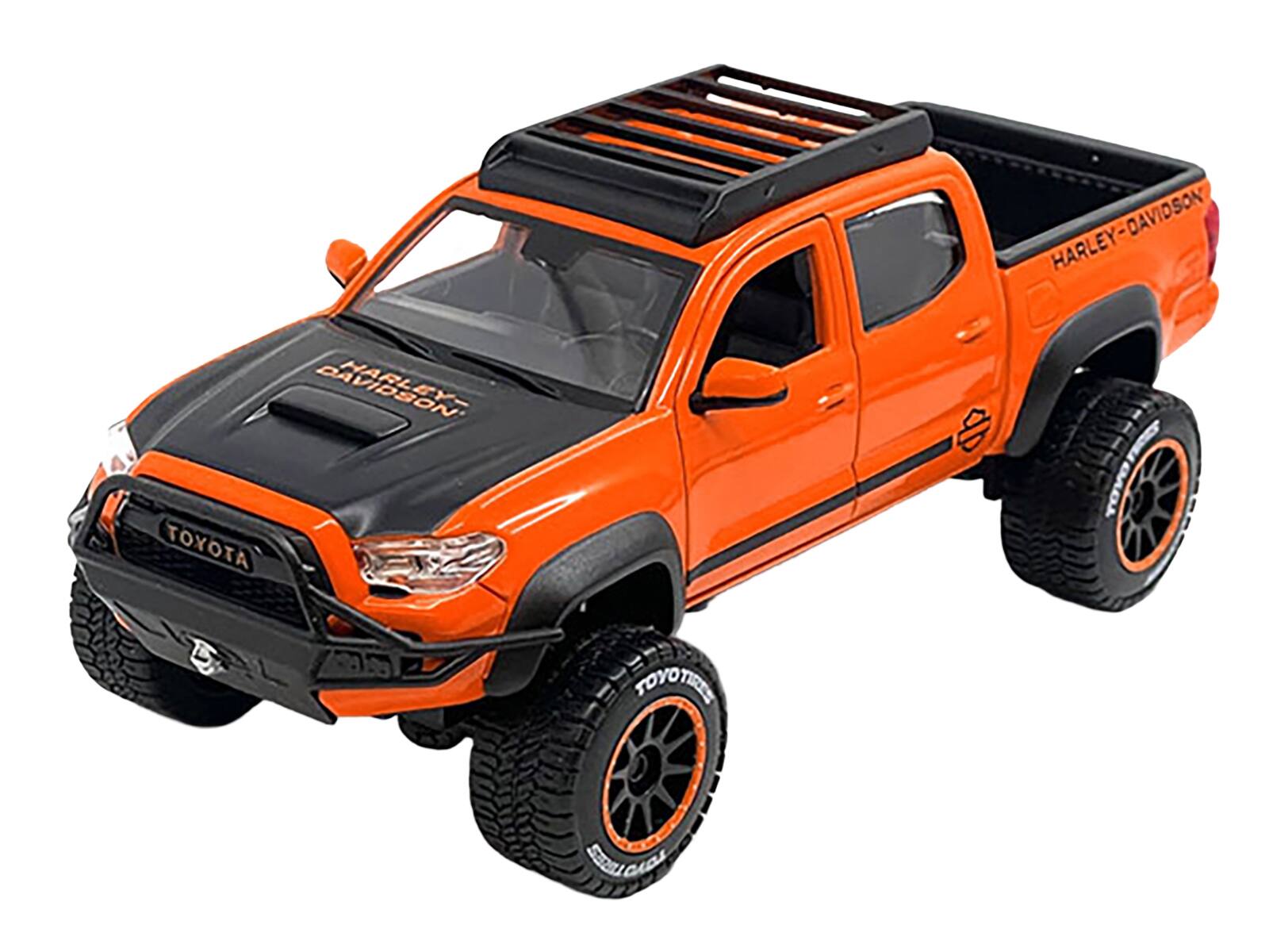 Maisto 1:24 Harley Davidson Custom 2023 Toyota Tacoma - Modello Pressofuso Arancione E Nero