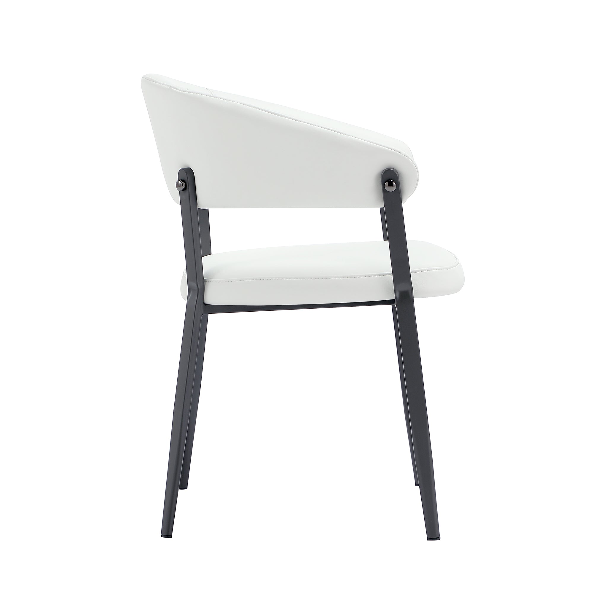 Alt View 3. Manhattan Comfort - Belle Modern Metal Upholstered Dining Chair - White.