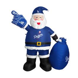 Logo Brands - Los Angeles Dodgers 7' Inflatable Santa - Multicolor