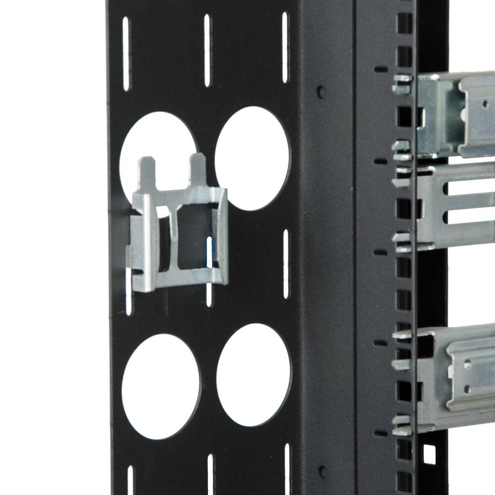 Alt View 10. RackSolutions - RackSolutions Vertical Power Strip Hook Brackets for 111 Open Frame Rack Vertical Cable Bar - Black.
