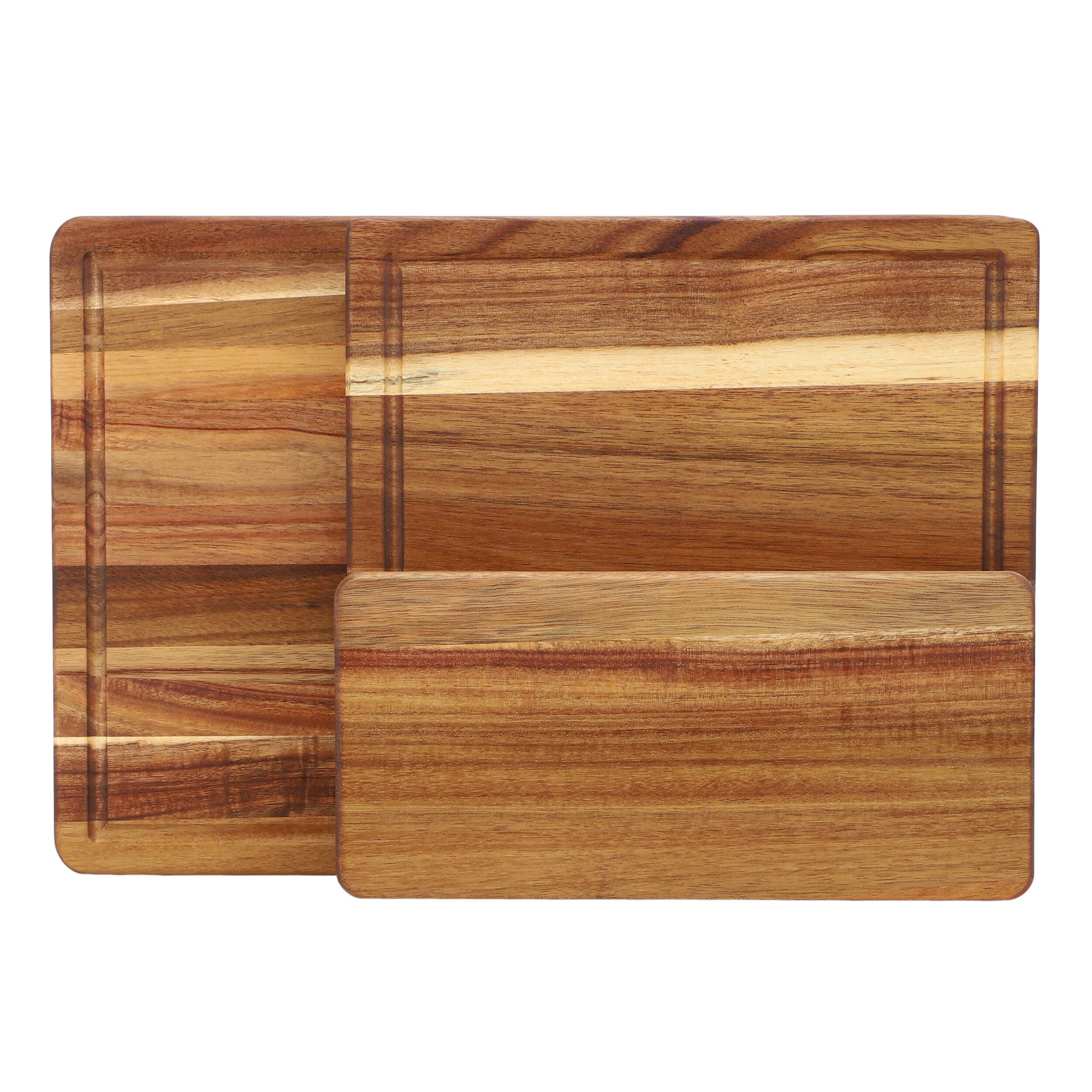 Alt View 2. MegaChef - MegaChef 3 Piece Acacia Wood Cutting, Prep and Serving Boards - Brown.