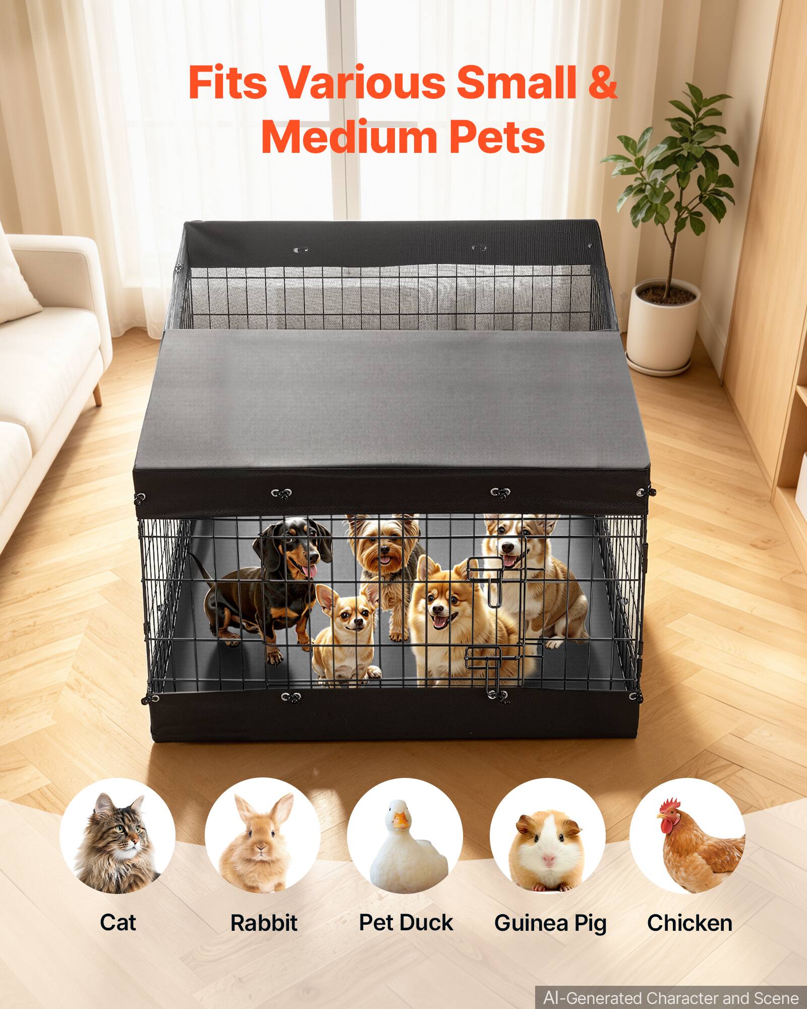 Fits Various Small & Medium Pets

Cat
Rabbit
Pet Duck
Guinea Pig
Chicken

AI-Generated Character and Scene