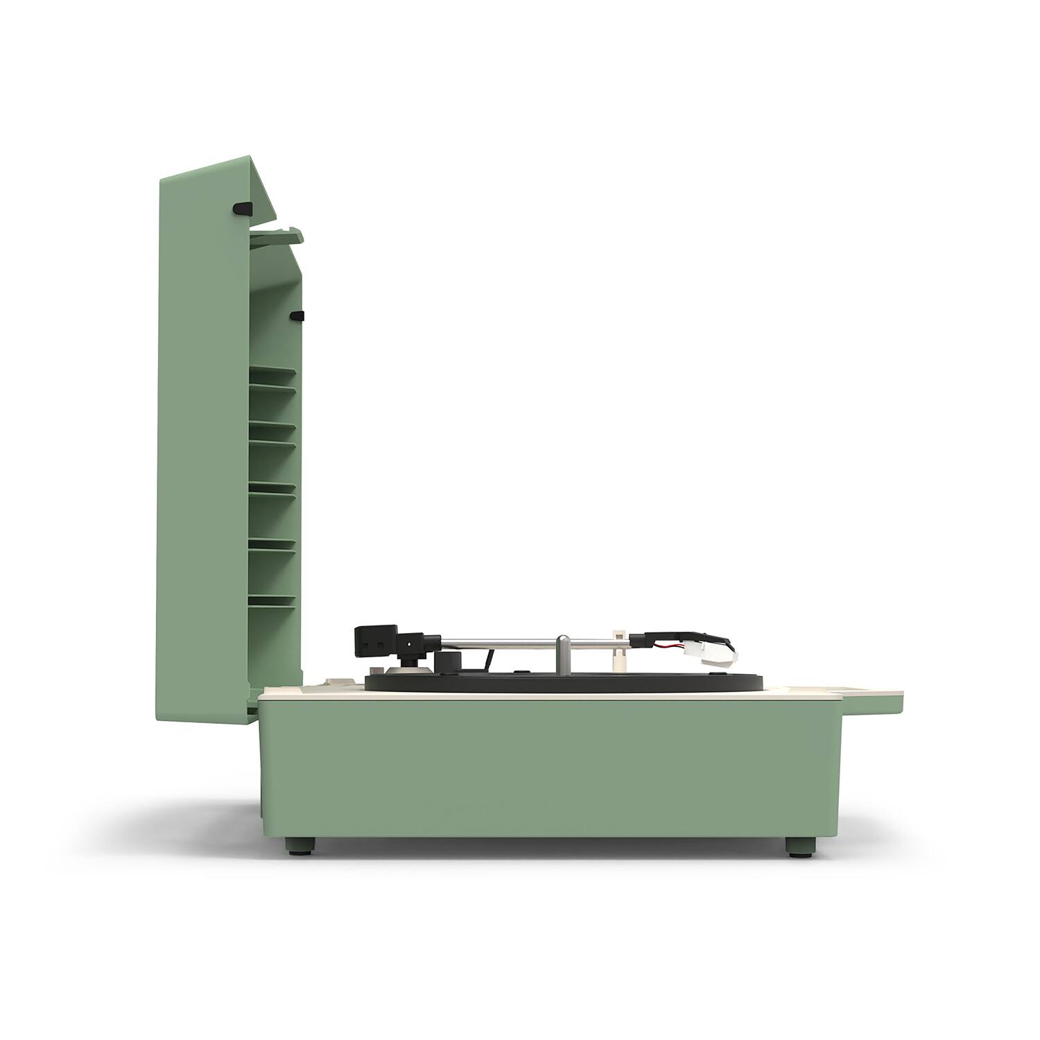 Alt View 17. Victrola - Re-Spin Sustainable Bluetooth Suitcase Record Player - Basil Green.
