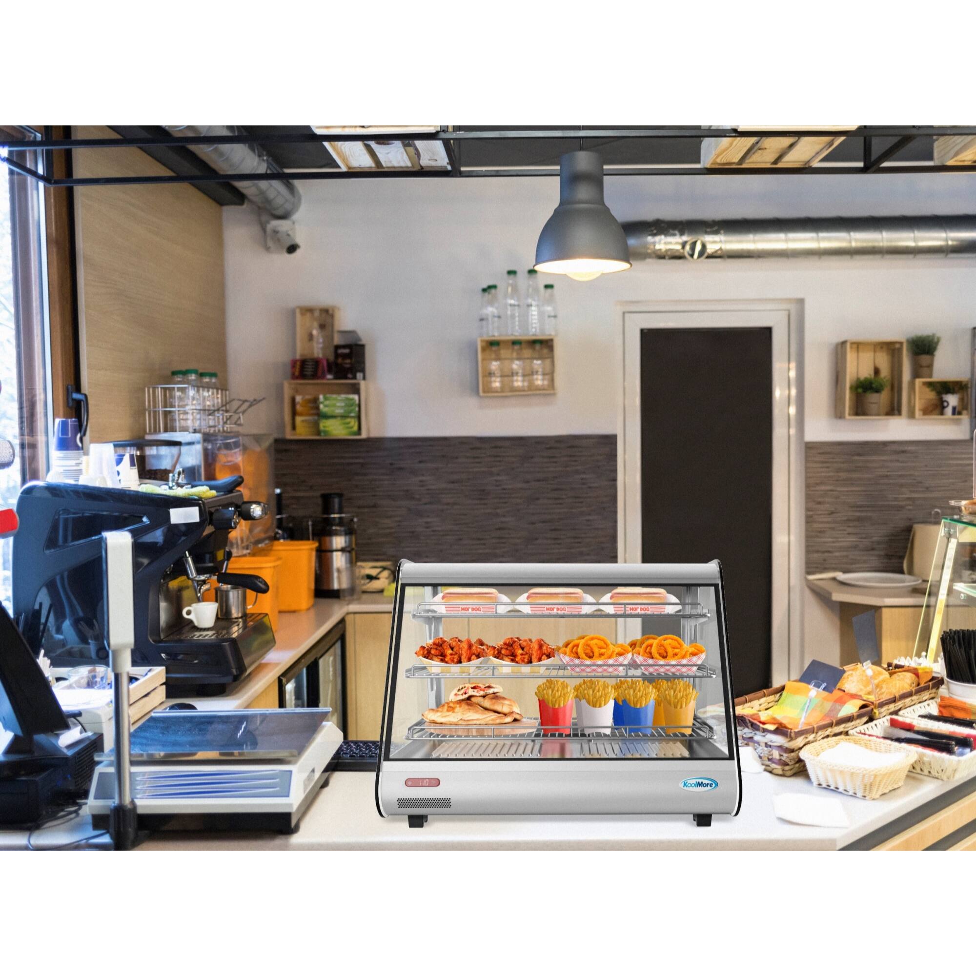 Alt View 4. Koolmore - 34 in. Glass Countertop Display Warmer, 5.6 cu. ft. HDC-5C - Silver.