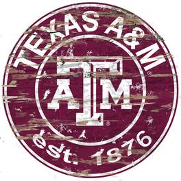 Fan Creations - Texas A&M Aggies 23.5" Distressed Round Sign - Multicolor