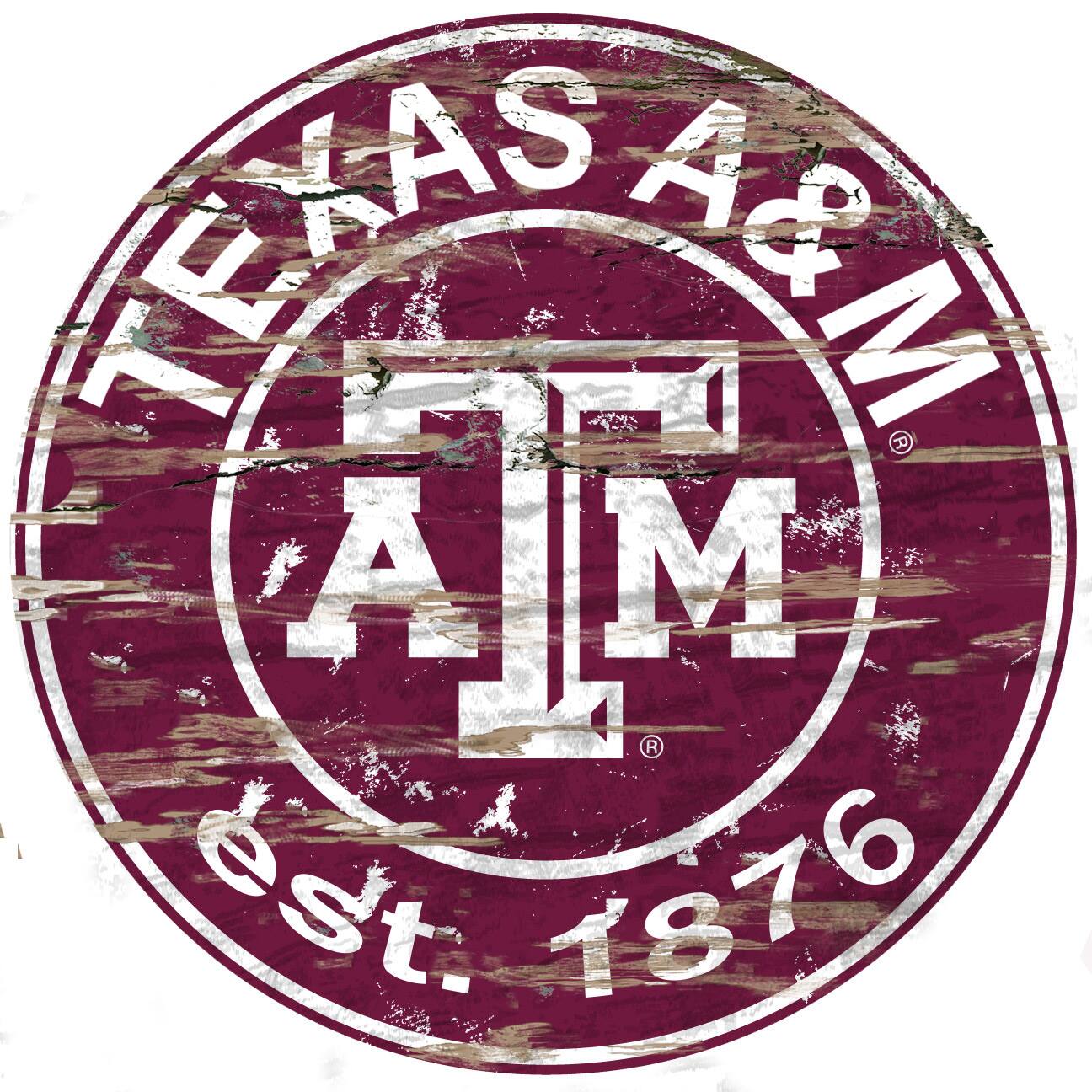 Texas A&M Aggies 23.5" Distressed Round Sign