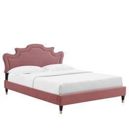 Modway - Neena Performance Velvet King Bed - Red