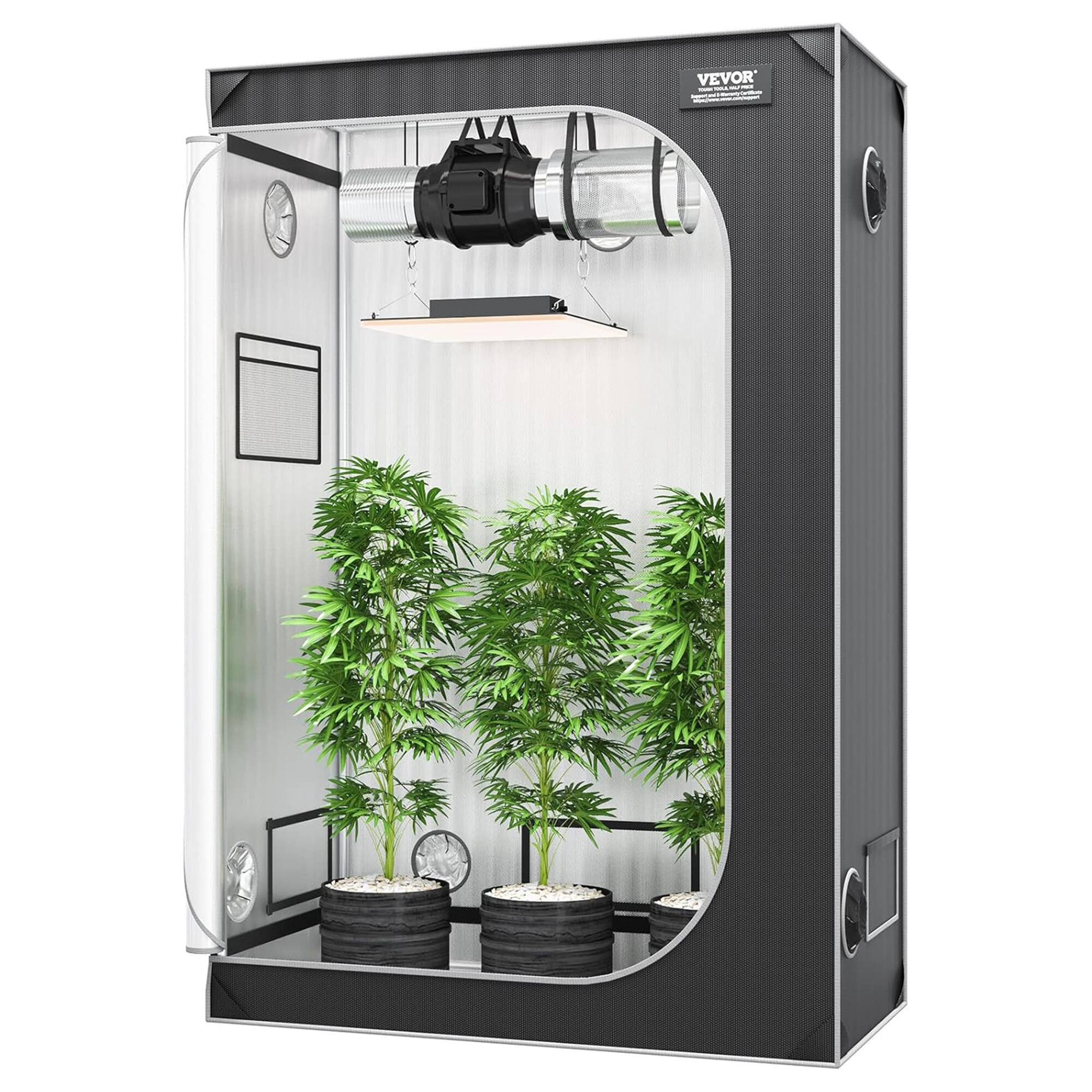Alt View 7. VEVOR - VEVOR Hydroponic Grow Tent, Complete Indoor Plant Growing System, 4x2’, Black - Black, Gray.