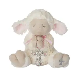 Ganz - White Serenity Lamb with Crib Cross Girl Plush Stuffed Animal 13 Inch