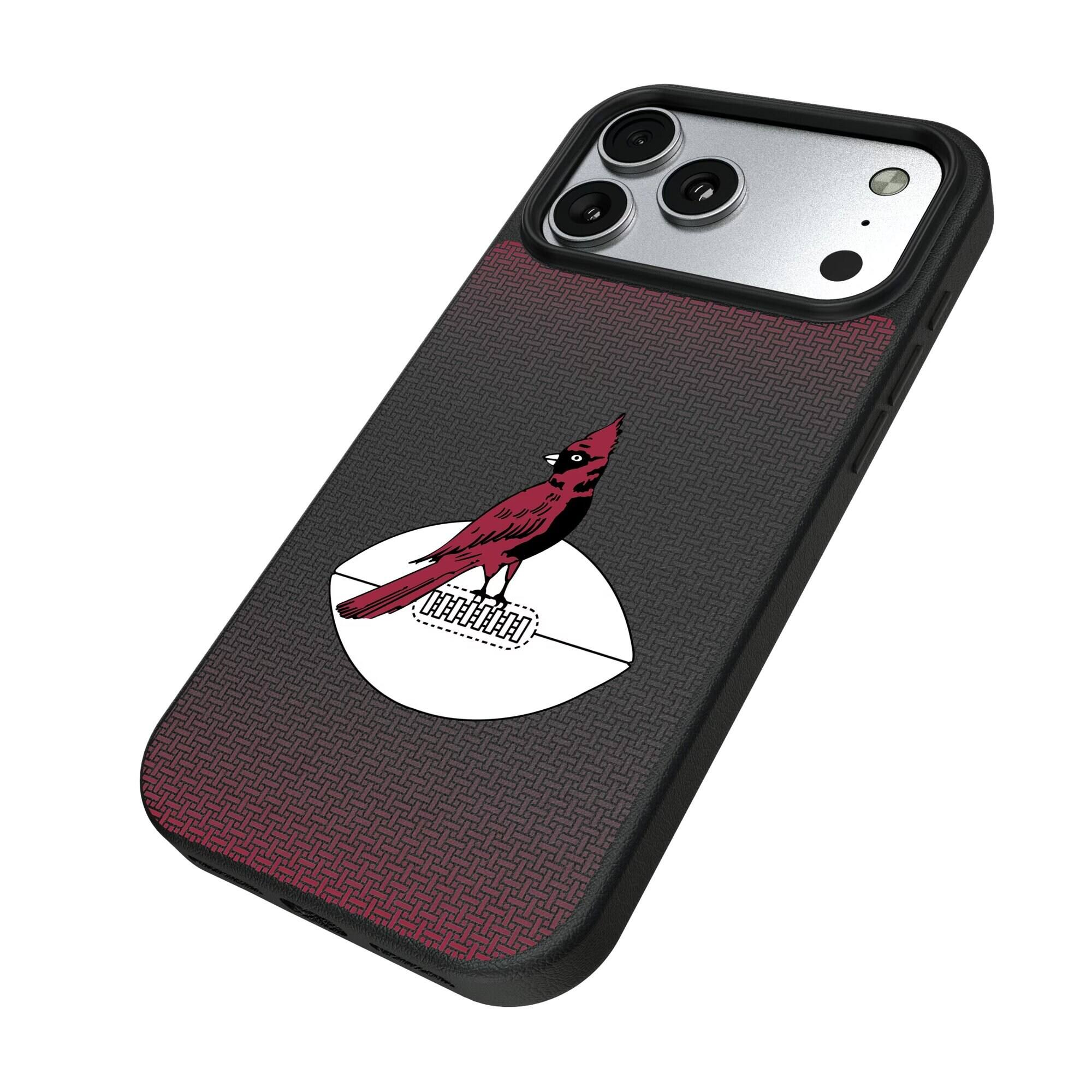 Alt View 1. Keyscaper - Chicago Cardinals Linen Logo iPhone Magnetic Bump Case - 17 Pro Max - Black.