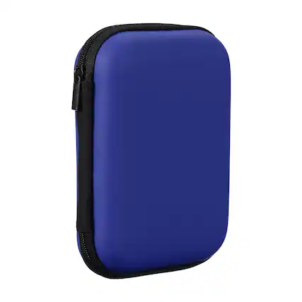 Front. Unique Bargains - Earphone Case, 5.71x3.94x1.77in, Portable Earbud Carrying Case Storage Bag for In-Ear Headphones - Blue.