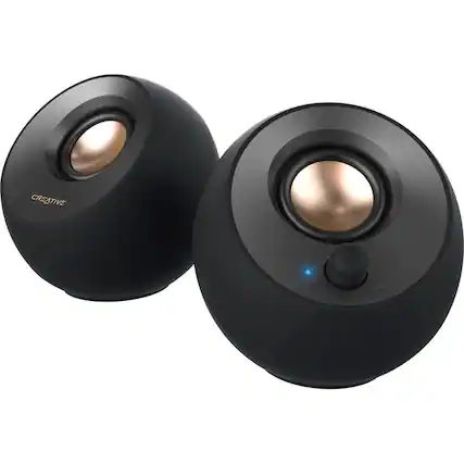 Front. Creative Labs - Creative Pebble V2 2.0 Speaker System - 8 W RMS - Black - 100 Hz to 17 kHz - Black.