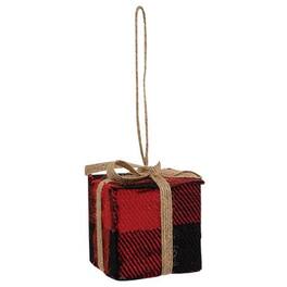 BreeBe - *Red & Black Buffalo Plaid Gift Box Ornament Small - Red, Black