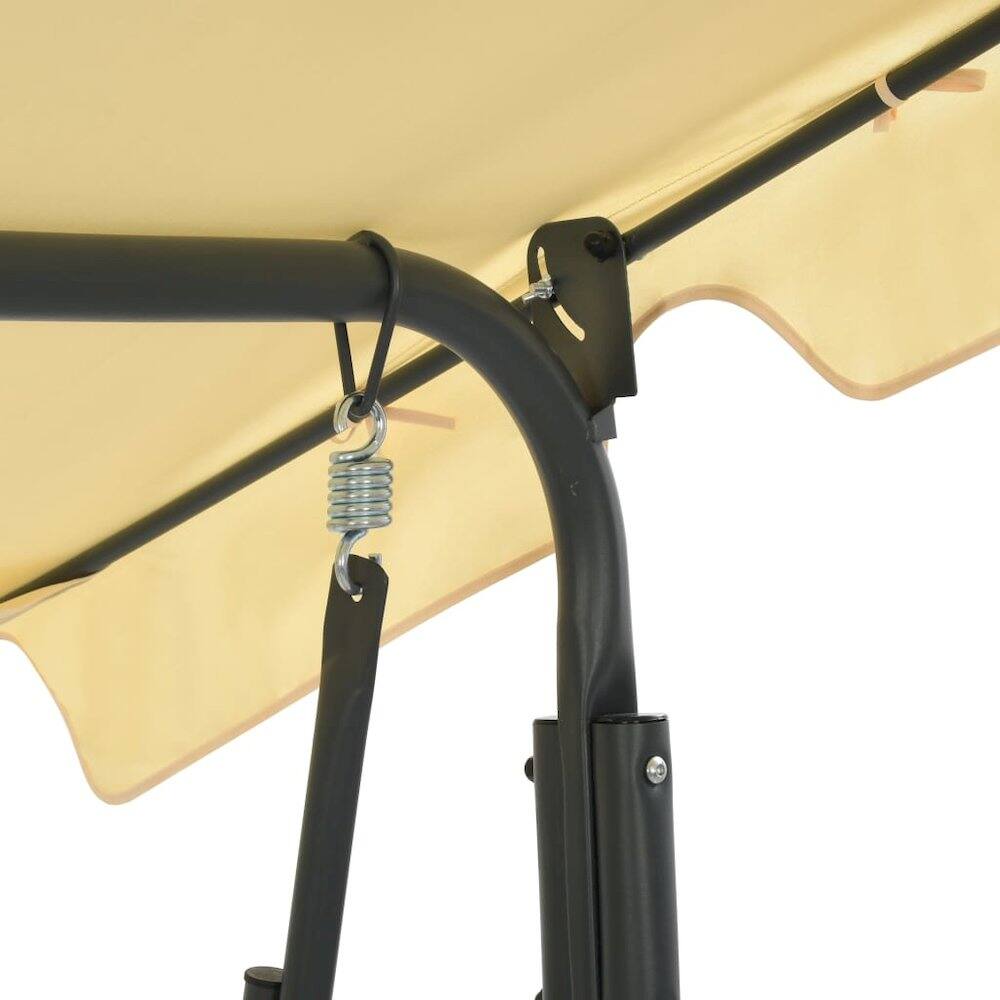 Alt View 2. vidaXL - vidaXL Garden Swing Seat Cream White Powder-coated steel, Polyester Large - Cream.
