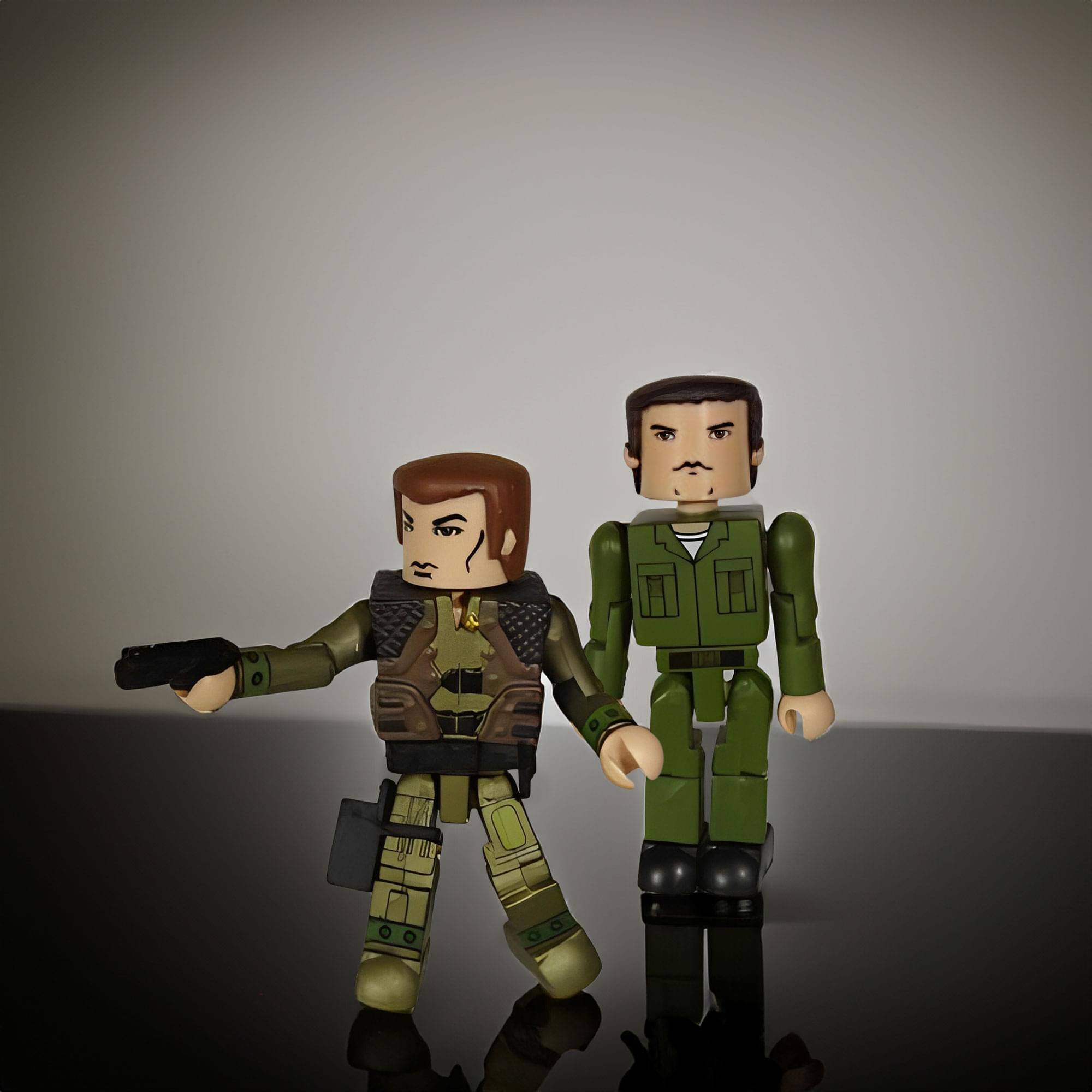 Alt View 10. Diamond Comic - Battlestar Galactica Minimates Lt. Helo And Chief Galen Tyrol Action Figures.