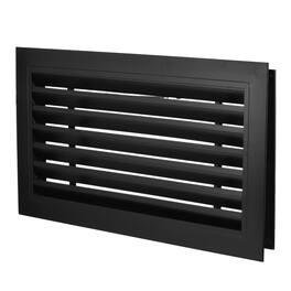 Unique Bargains - 20" x 10" Door Air Vent Cover Anodized Aluminum Alloy Grille Ventilation Guard Louver for Cabinet Wardrobe Door - Black