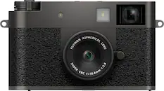 The text on the image reads "Aspherical Fujinon lens Super 1:2.8 EBC f=10.8mm." This text describes the camera's lens, which is an aspherical Fujinon lens with a focal length of 10.8mm and a Super 1:2.8 aperture.