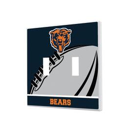 Keyscaper - Chicago Bears Passtime Design Double Toggle Lightswitch Plate - Multicolor