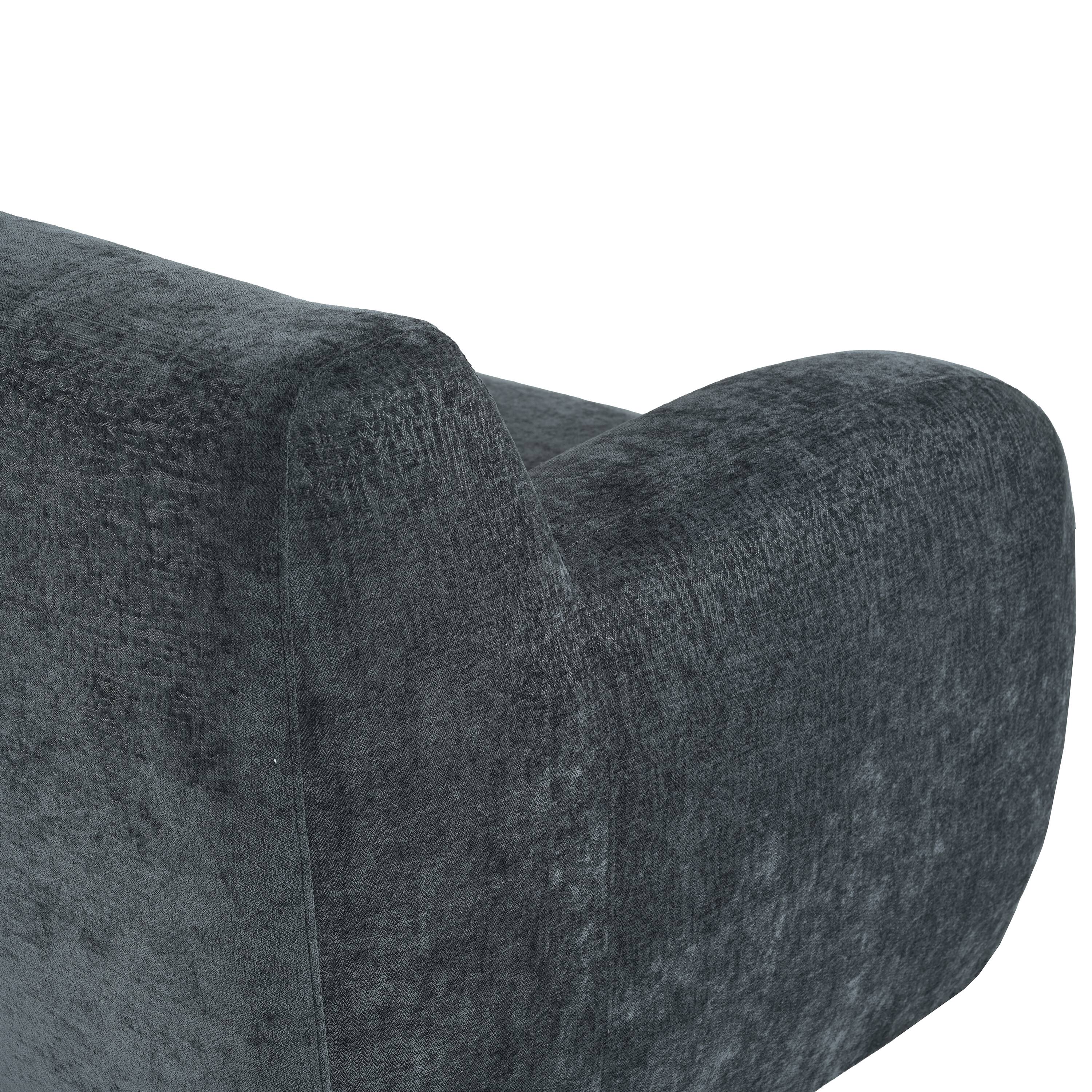 Alt View 7. Tiramisubest - 81.5" Minimalist Compression Sofa, Curved Design, 3-Seater Casual Sofa for Living Rooms, Bedrooms, and Apartments,Gray - Gray.