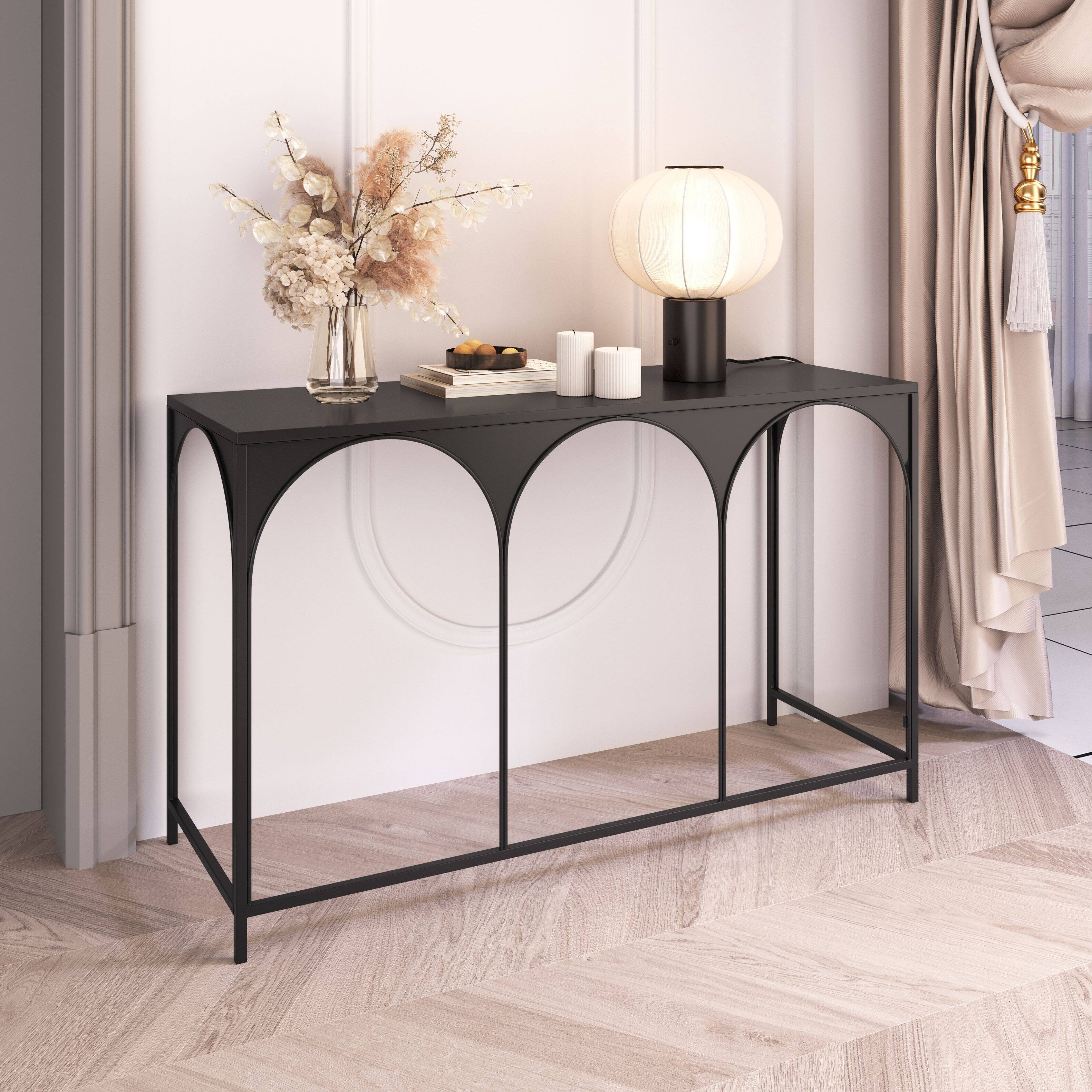 Angle. Hivvago - Loriet Console Table Black - Black.