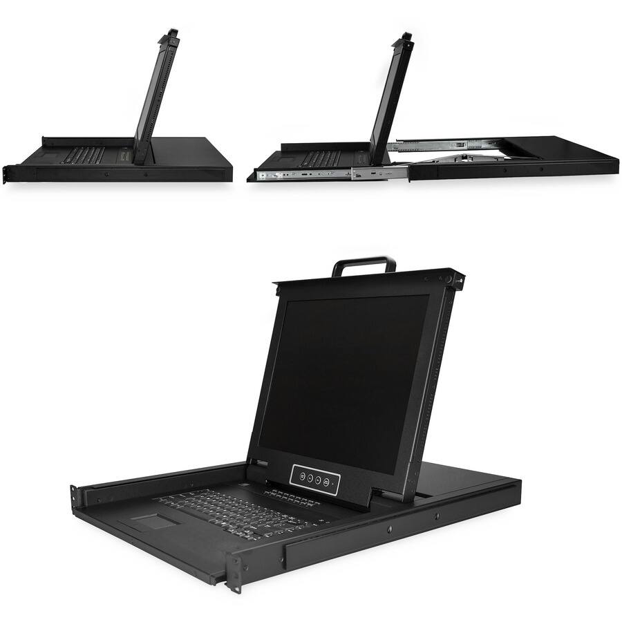 Alt View 1. Startech - 16-Port Rackmount KVM Console with 17" Display - Black.