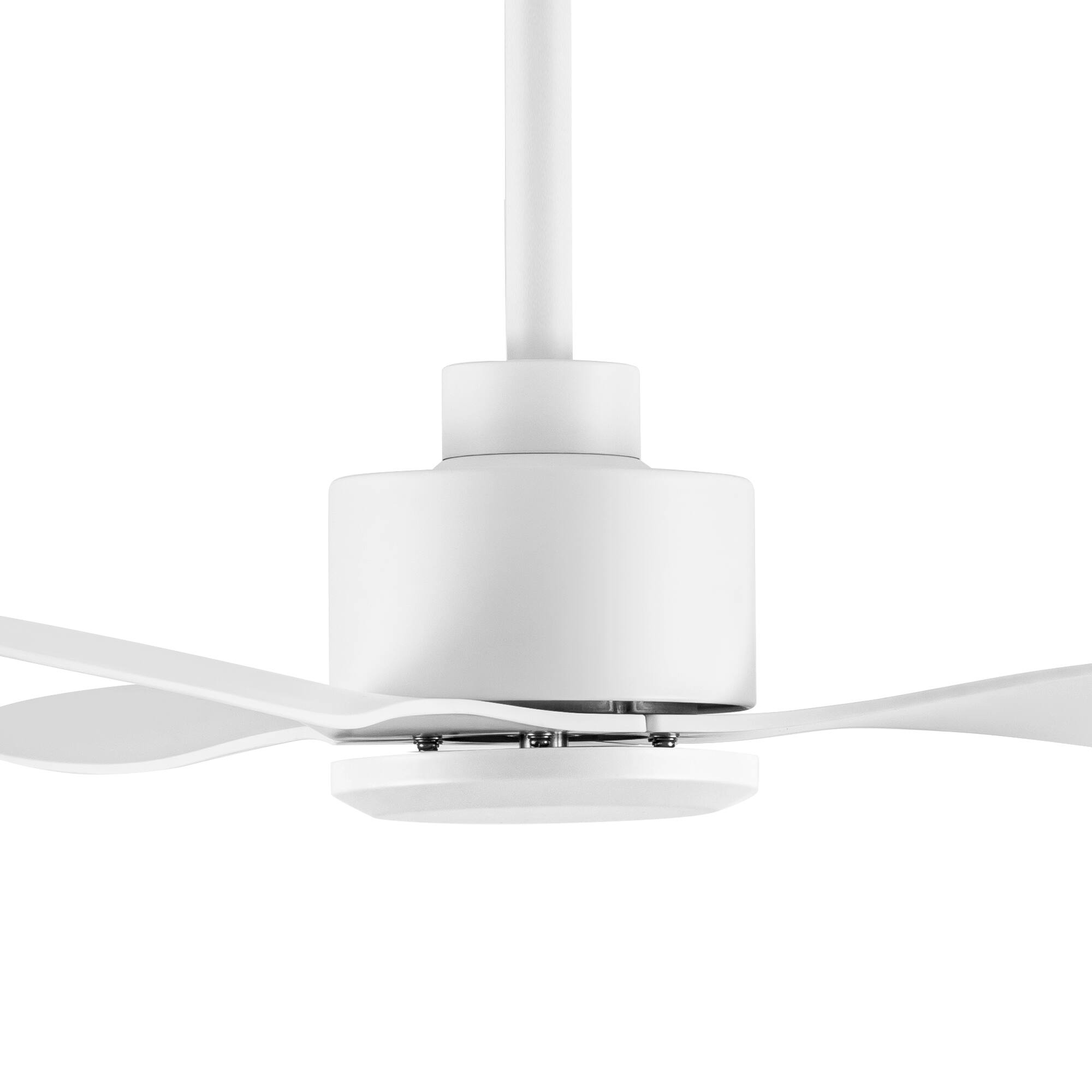 Alt View 7. Breezary - 42" Modern Indoor Ceiling Fan, 3 ABS Blades, 6-Speed DC Motor, Remote Control, Timer, 5'' Downrod, Light/No Light Option - Muted white.