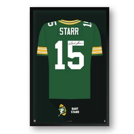 Sporticulture - Bart Starr Green Bay Packers Framed 27" x 39" Retired Jersey Art Print - Multicolor