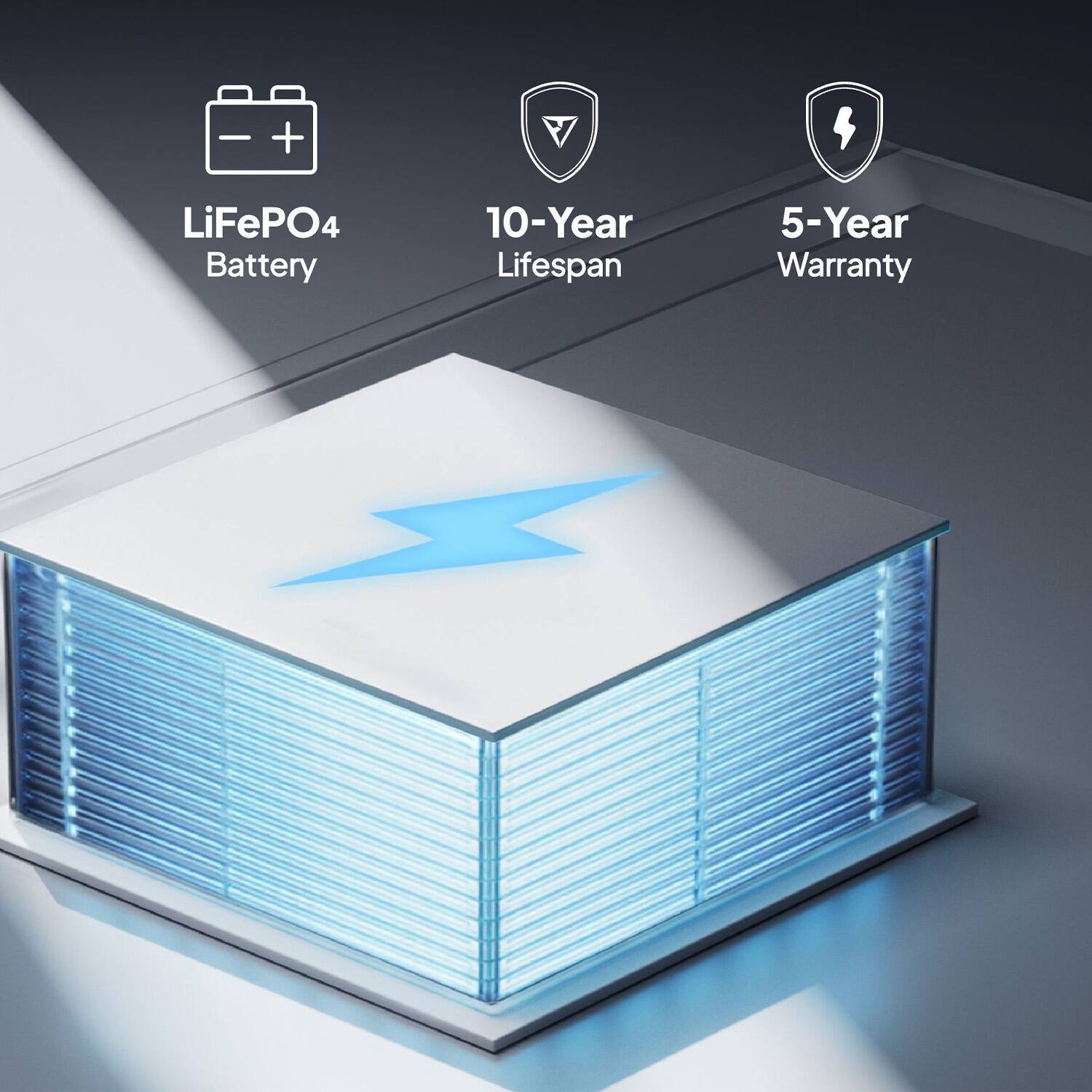 - LiFePO4 Battery
- 10-Year Lifespan
- 5-Year Warranty