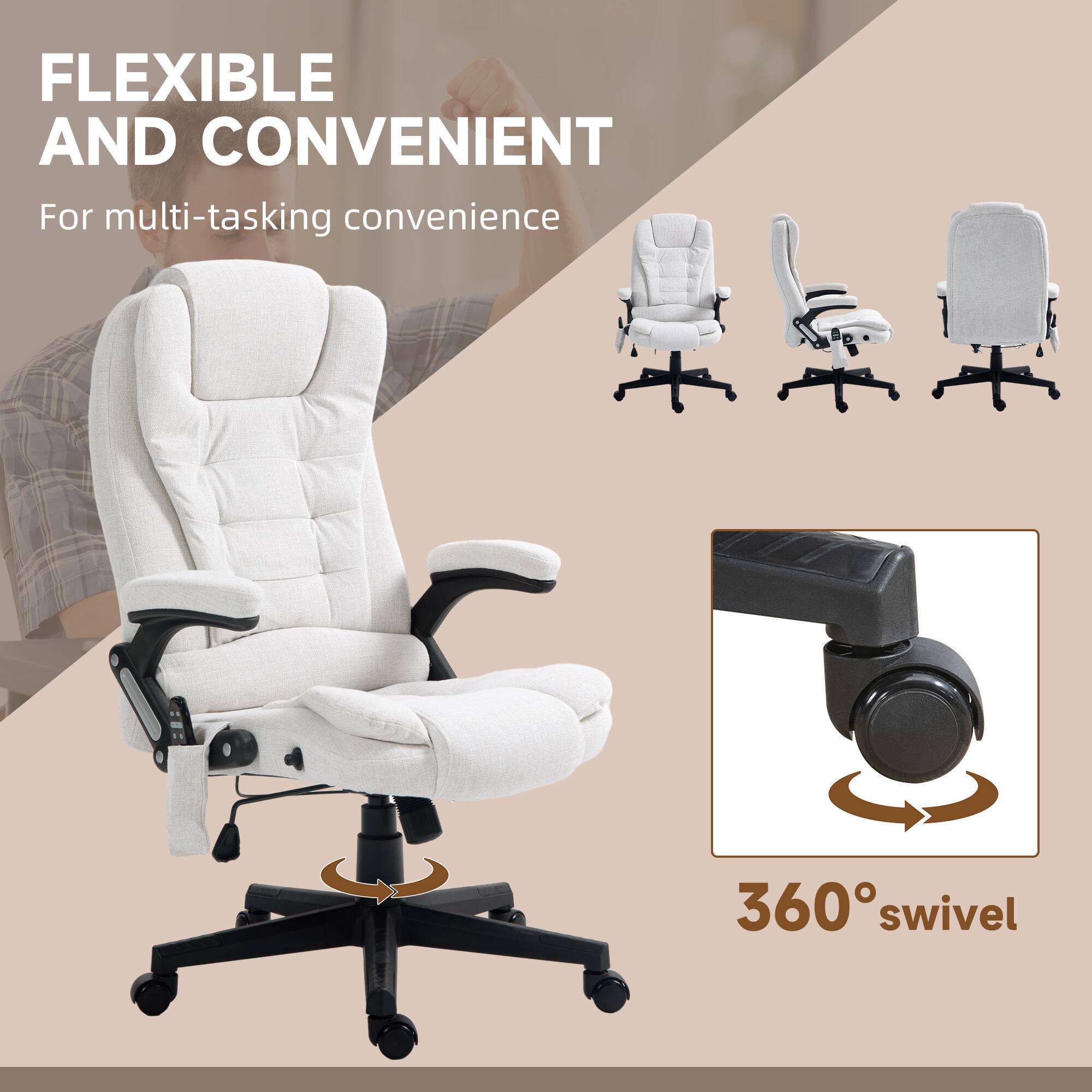 FLEXIBLE AND CONVENIENT
For multi-tasking convenience
360° swivel