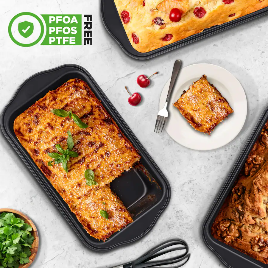 NutriChef Loaf Pans Set of 4, Non Stick, Premium Carbon Steel for Even ...